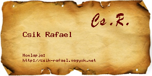 Csik Rafael névjegykártya